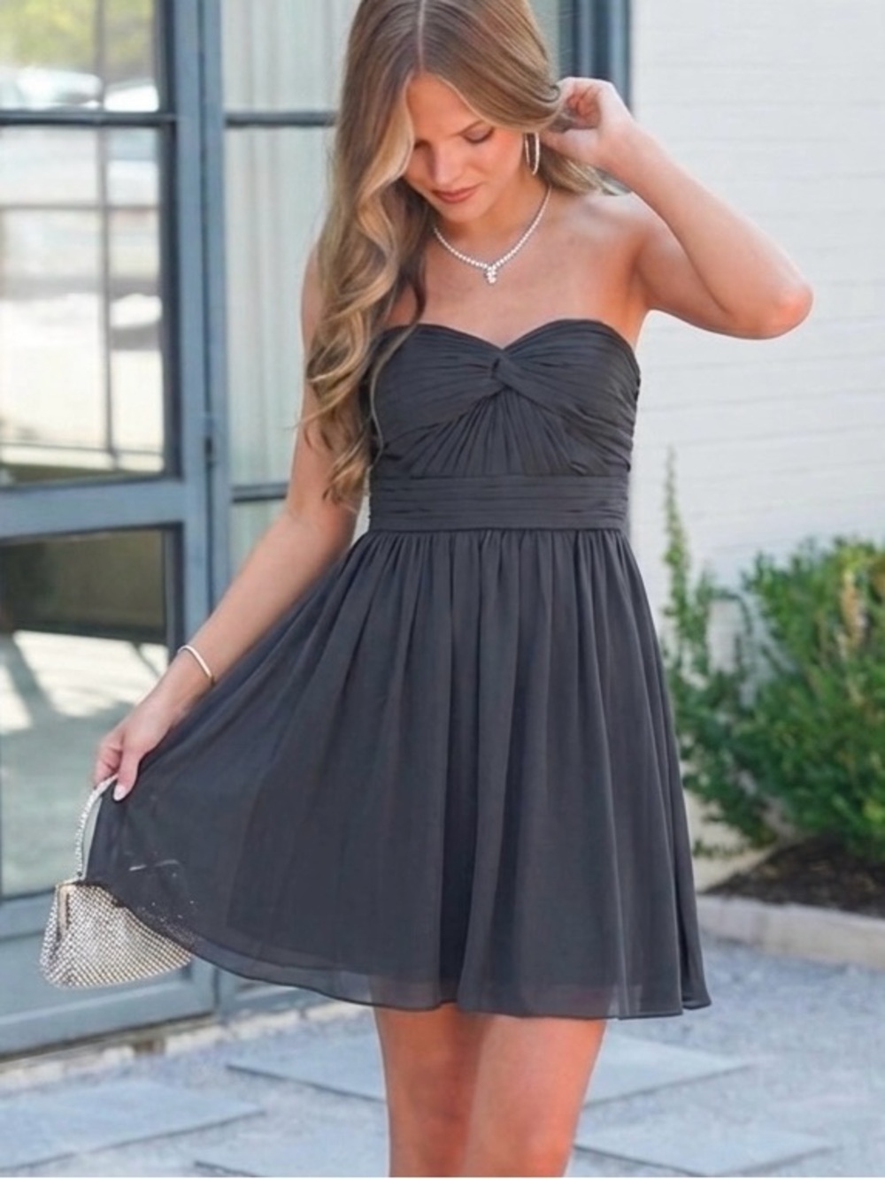 Mori Lee Charcoal Gray Dress Size Small